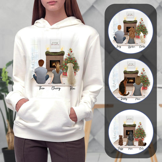Christmas Scene Personalized Pet & Owner Hoodies | Alpha Paw