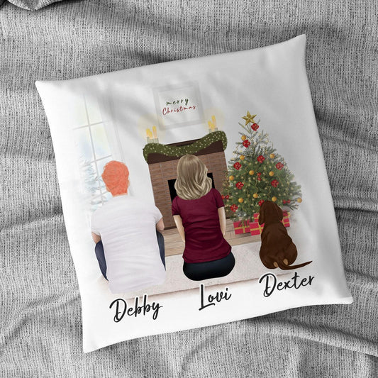 Christmas Scene Personalized Pet & Owner Pillow | Alpha Paw