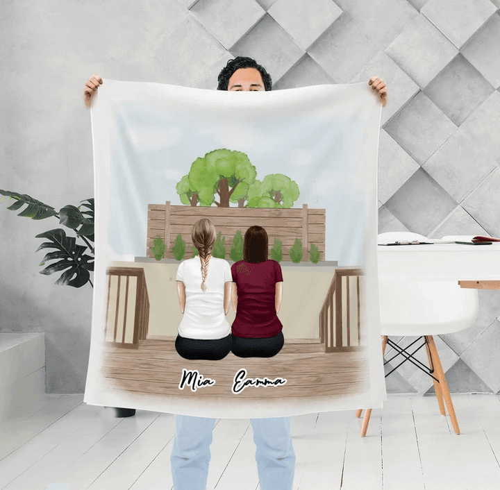 The Backyard Personalized Sister Best Friend Blanket | Alpha Paw